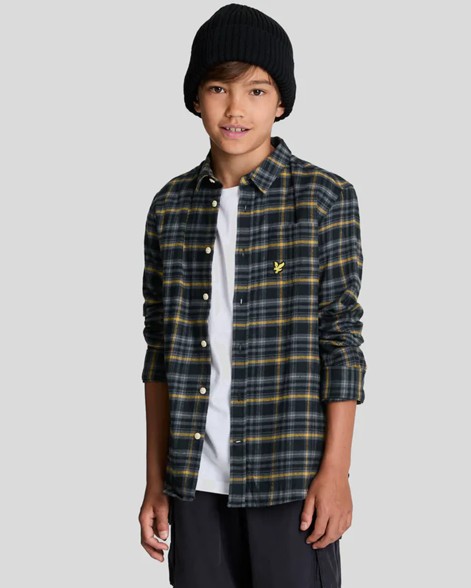 Lyle & Scott - Brushed Flannel Tartan Shirt Jet Black